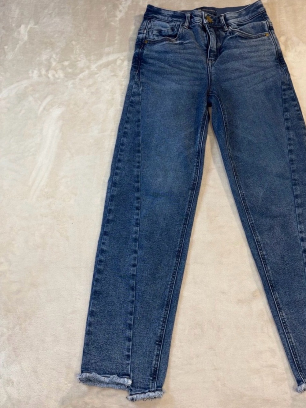 Democracy Absolution Straight Leg Jeans Blue Frayed Hem Size 2 B2697JEBZ